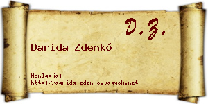 Darida Zdenkó névjegykártya